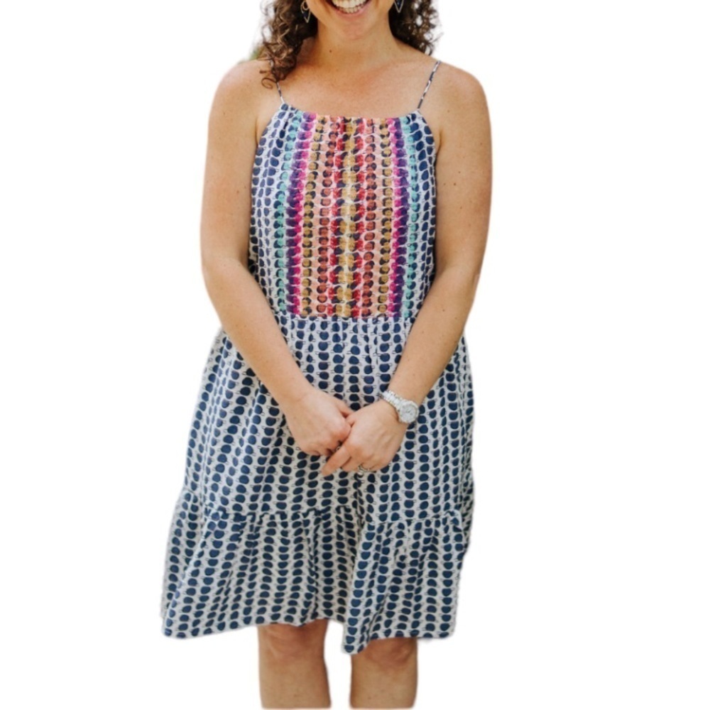 THML Boho Ruffle Dress Women's Small Spaghetti Strap Mini Sundress